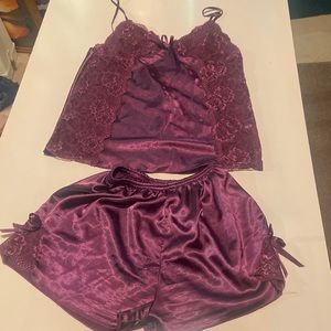 Purple Silk Pajama Set